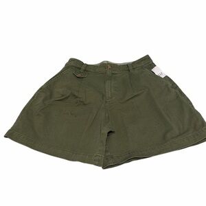 GAP Olive Green High-Rise A-Line Bermuda Shorts